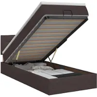 vidaXL Ottoman bed met matras Donkerbruin 90 x 200 cm Stof
