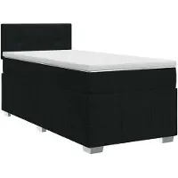 vidaXL Boxspringbed met matras, zwart, 90 x 200 cm, gestoffeerd