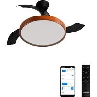 Create - Plafondventilator 40W stil (Ø108cm) met intrekbare bladen met licht LED - Met WiFi + afstandsbediening - WIND CLEAR STUDIO