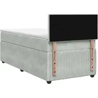 vidaXL Boxspringbed met matras, lichtgrijs, 100 x 200 cm, fluweel