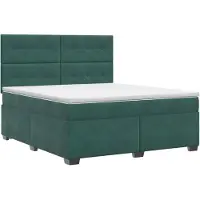 vidaXL Boxspringbed met matras Donkergroen 140 x 190 cm Fluweel
