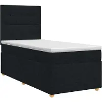 vidaXL Boxspringbed met matras met hoofdeinde Zwart 90 x 200 cm Stof