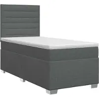 vidaXL Boxspringbed met matras Donkergrijs 90 x 190 cm Stof