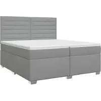 vidaXL Boxspringbed met matras Lichtgrijs 200 x 200 cm Stof