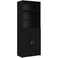 vidaXL Opbergkast met Planken Zwart eiken 70 x 42,5 x 225 cm