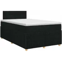 vidaXL Boxspringbed met matras met hoofdeinde Zwart 120 x 200 cm Stof