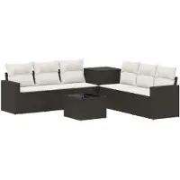 vidaXL Bankstel 8 st Zwart en Crème Wit 55 x 55 x 37 cm