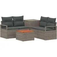 vidaXL Bankstel 6 st Grijs en Donkergrijs 55 x 55 x 37 cm