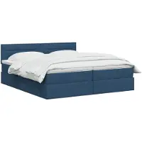 vidaXL LED-bed met opbergruimte en matras, blauw, 180 x 200 cm, met stoffen bekleding