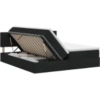 vidaXL Opbergbed met matras met hoofdeinde Zwart 140 x 190 cm fluweel