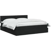 vidaXL Opbergbed met matras, zwart, 160 x 200 cm, fluweel