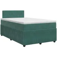 vidaXL Boxspringbed met matras Donkergroen 120 x 200 cm Fluweel