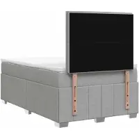 vidaXL LED boxspringbed met matras, lichtgrijs, 120 x 190 cm, gestoffeerd