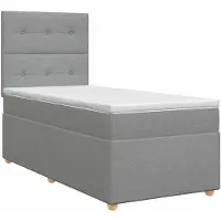 vidaXL Boxspringbed met matras Lichtgrijs 90 x 190 cm Stof