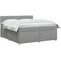 vidaXL Boxspringbed met matras, lichtgrijs, 160 x 200 cm, gestoffeerd
