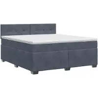 vidaXL Boxspringbed met matras Donkergrijs 180 x 200 cm Fluweel