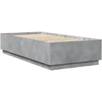 vidaXL Bedframe met LED-verlichting, betonkleur, 80 x 200 cm, houtvezelplaat