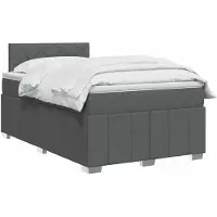 vidaXL Boxspringbed met matras, donkergrijs, 120 x 190 cm, gestoffeerd