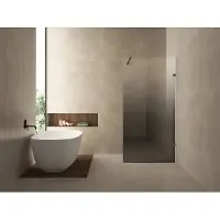 Wiesbaden Inloopdouche rechts less 80x200 cm 8 mm nano spiegelrook- naar helder glas gunmetal