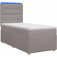 vidaXL Boxspringbed met matras, taupekleurig, 100 x 200 cm, gestoffeerd