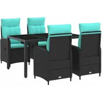 vidaXL Buiten Eettafel Set 5 st poly rattan