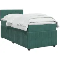 vidaXL Boxspringbed met matras, donkergroen, 90 x 190 cm, fluweel
