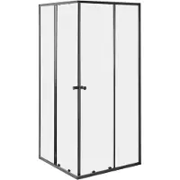 Beliani HUAPI - Douchecabine - Zwart - 90 x 90 x 190 cm - Veiligheidsglas