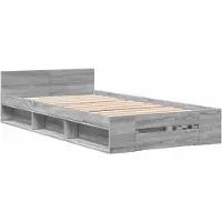 vidaXL Bedombouw met opslag Grijs Sonoma 80 x 200 cm Bewerkt hout
