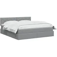 vidaXL LED opbergbed met matras Lichtgrijs 140 x 200 cm Stof