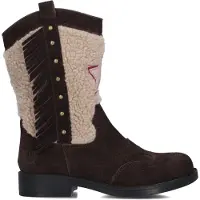 Shoesme western suède teddy laarzen - donkerbruin - maat 27