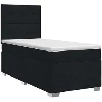 vidaXL Boxspringbed met matras met hoofdeinde Zwart 100 x 200 cm Stof