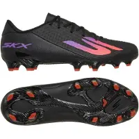 SKECHERS SKX_2 Low Academy Gras Voetbalschoenen (FG) Zwart Paars Neon