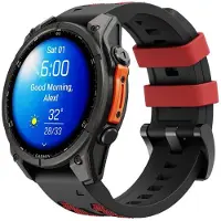 CubeNest Premium sporthorlogeband 22 mm Zwart/Oranje - geschikt voor Garmin smartwatch