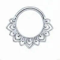 Cilla Jewels Zilverkleurige Septum Clicker met Mandalamotief