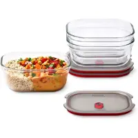 Black & Blum BLACK + BLUM Stack + Nest Meal Prep Vershoudbakjes Glas - 900ml - set van 3