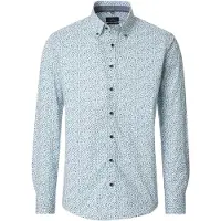Casa Moda Casual Fit overhemd blauw met bolletjes print
