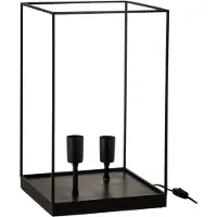 J-Line Tafellamp Zwart 50 cm – Moderne Metalen Tafellamp – 2x E27 Fitting – Industriële Tafellamp voor Woonkamer, Slaapkamer en Kantoor
