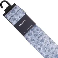 Tresanti | GEREMIA | Silk tie & pocket square set featuring a wavy pattern | Blauw