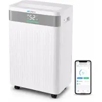 Aironex Luchtontvochtiger 20L per dag – Wasdroogfunctie – Tot 70 m² – Stil – Met App & Ionisator – Voor Kelder, Woonkamer, Slaapkamer & Badkamer – Dehumidifier