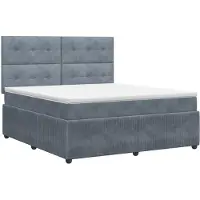 vidaXL Boxspringbed met matras, donkergrijs, 160 x 200 cm, fluweel