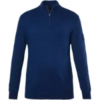 JP 1880 Regular Fit Half-Zip Sweater nachtblauw, Effen