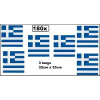 Wefiesta 180x Servetten Griekenland 33cm x 33cm - 3 laags - Greece Servet diner eten knoeien restaurant BBQ thema feest verjaardag feest