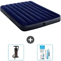 Intex Luchtbed - Twijfelaar - 137 x 191 x 25 cm - Blauw - Inclusief Pomp en Reparatieset