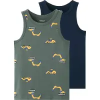 Name it Onderhemd saffier / donkerblauw / geel / olijfgroen