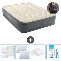 OEM Tweepersoonsbed - 2 personen - 152 x 203 x 46 cm - Grijs - Met pomp - Beddengoed - Kussens - Reparatieset en kussenbeschermers