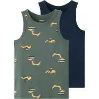 Name it Onderhemd saffier / donkerblauw / geel / olijfgroen