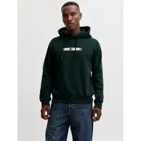 Jack & Jones Sweatshirt 'JJMUNK' taupe / donkergroen / wit