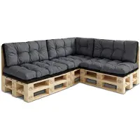Amazinggirl Palletkussens Outdoor Kussen Set van 7 palletkussens - Kussens voor pallets Euopallets palletbank en palletmeubels palletkussens Grafiet