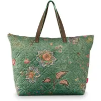 Pip studio reistas schoudertas Tilda Tote Bag Mumbai Morning Green donkergroen
