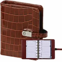 Kalpa 1311-10 hervulbare Pocket Ringband Planner Croco Cognac 1 week per 2 paginas 2026-2027-2028